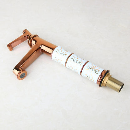 Bathroom Wash Basin Faucet in Rose Gold | Hot and Cold Mixer