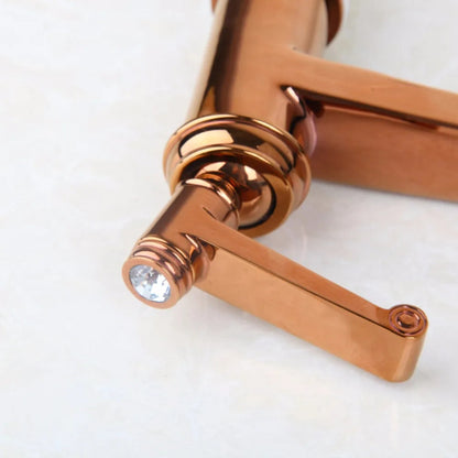 Bathroom Wash Basin Faucet in Rose Gold | Hot and Cold Mixer