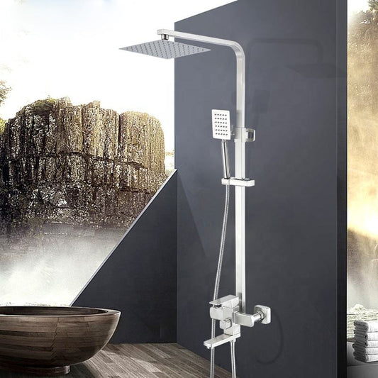 Complete Bathroom Shower Set with Toilet Shower and Basin Faucet in Stainless Steel | Hot and Cold Mixer