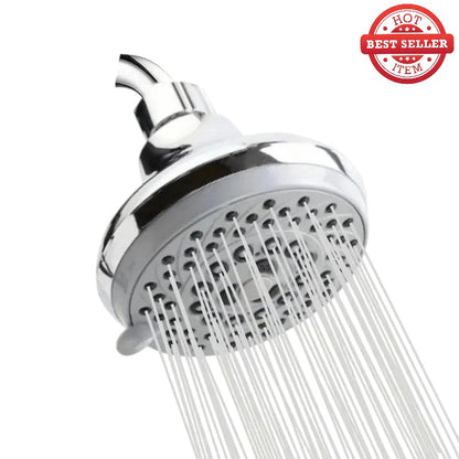 5 in 1 Round Bathing Shower Head 4" inches in Chrome | Durable ABS Plastic | High Pressure