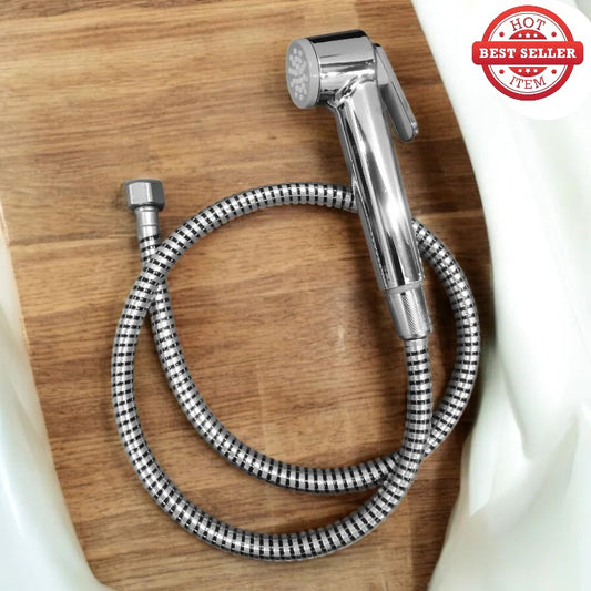 Premium Muslim Shower Set 6"inches Shower Head + 1 Meter PVC Pipe | High Water Pressure | Easy Installation | Bathroom and Toilets