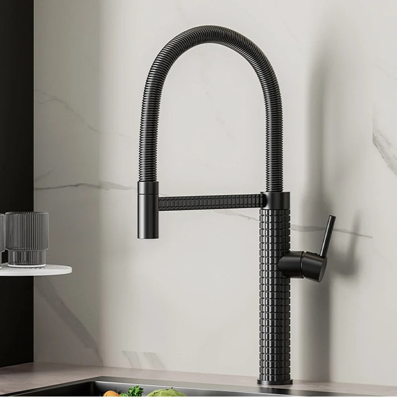 Matte black kitchen faucet