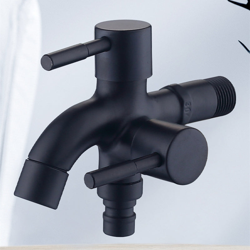 Two Way Double Bib Tap in Stainless Steel for Bathrooms, Kitchens in All Black, Wash Areas or Washing Machine