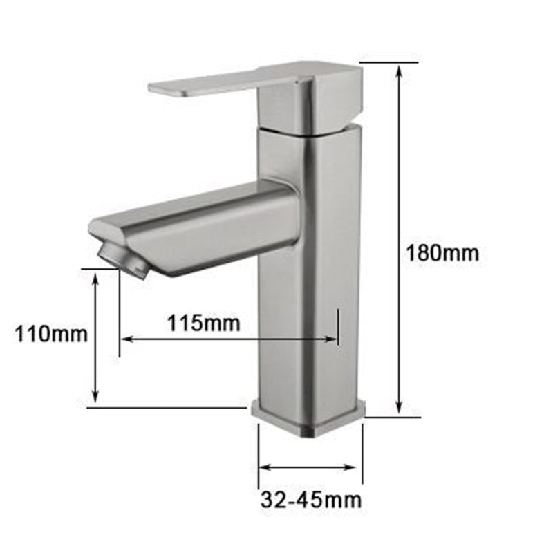 Bathroom Basin 7" inch Faucet in Brushed Nickel | Stainless Steel | Hot and Cold Mixer | Single Handle