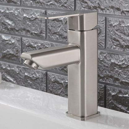 Bathroom Basin 7" inch Faucet in Brushed Nickel | Stainless Steel | Hot and Cold Mixer | Single Handle