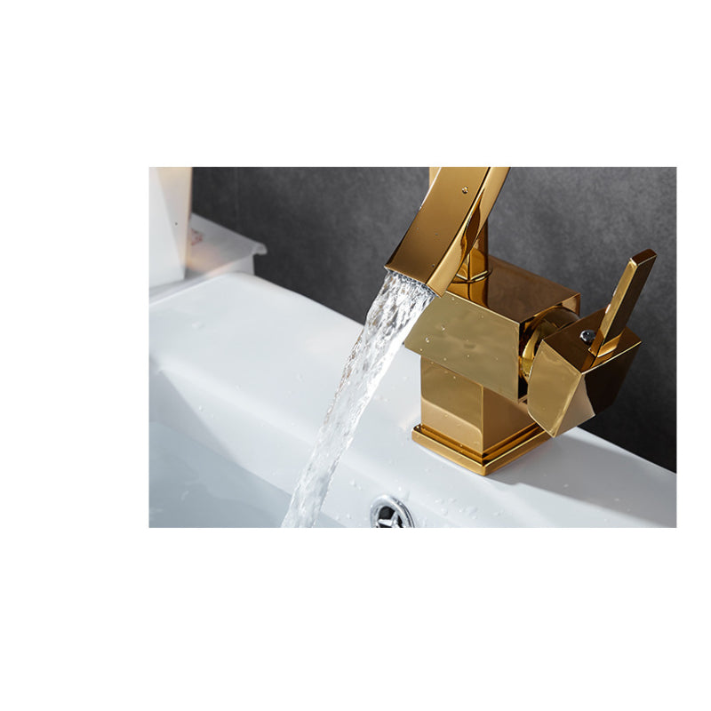 Waterfall 360° Moveable Faucet in All Gold for Bathroom and Wash Basin | Stainless Steel | Hot and Cold Mixer