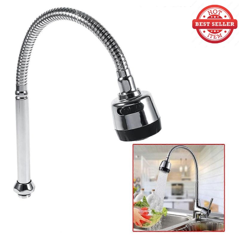 360° Flexible Pipe for Sink Faucet in Stainless Steel for Kitchen and Bathroom | Dual Function Sprayer