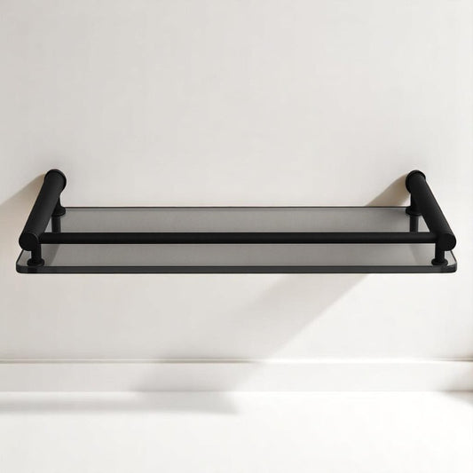 Wesda Bathroom Glass Shelf 21" inch in Stainless Steel Matt Black