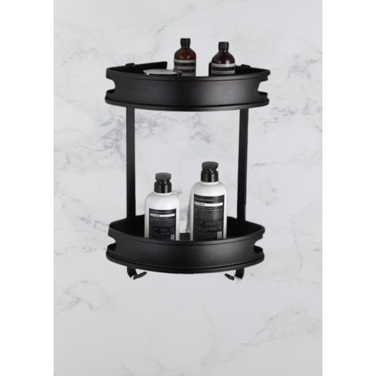 Bathroom Shower Corner Rack in Space Aluminum Black