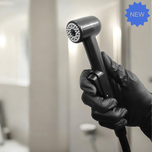 Premium Muslim Shower Head 7"inches for Bathroom and Toilets in Glossy Black | Durable ABS Plastic | High Water Pressure | Easy Installation