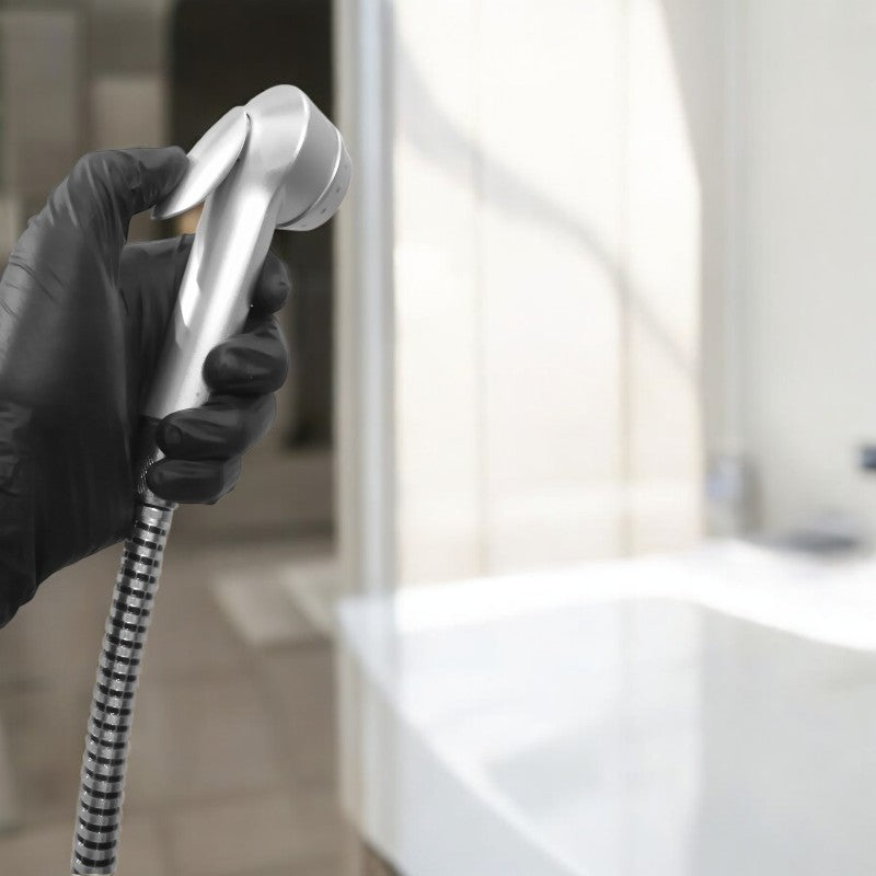 Muslim Shower Head 5"inches for Bathroom and Toilets in Silver Matt | Durable ABS Plastic | Top Push Lever | Moderate Water Pressure | Easy Installation