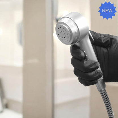 Muslim Shower Head 5"inches for Bathroom and Toilets in Silver Matt | Durable ABS Plastic | Top Push Lever | Moderate Water Pressure | Easy Installation