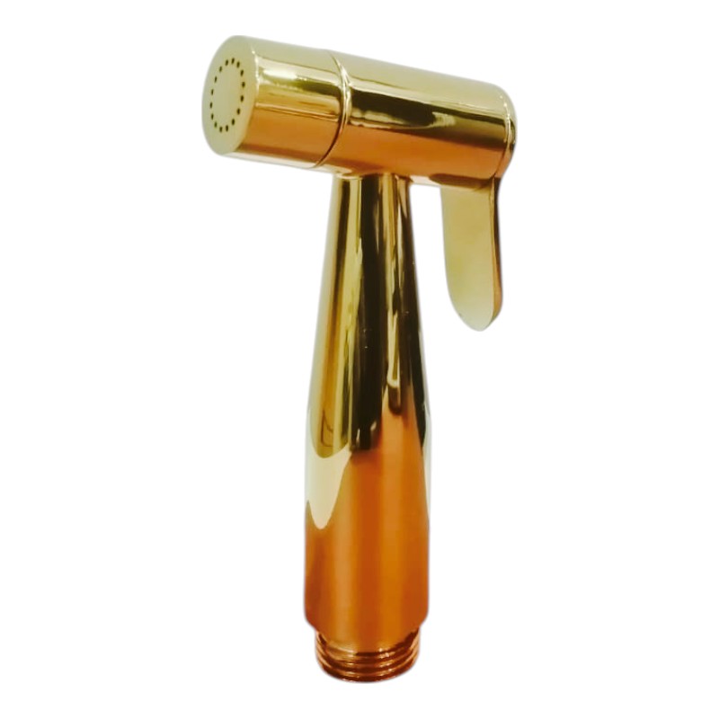 Heavy Duty Stainless Steel Muslim Shower Set 5"inches Head + 1 Meter Pipe in Golden | High Water Pressure | Easy Installation | Bathroom and Toilets