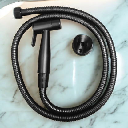 Heavy Duty Stainless Steel Muslim Shower Set 5"inches Head + 1 Meter Pipe in Matt Black | High Water Pressure | Easy Installation | Bathroom and Toilets