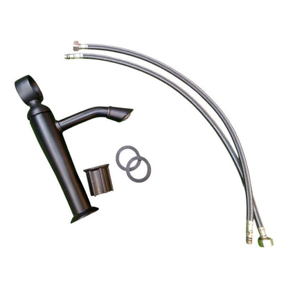 Top Ring Wash Basin Faucet Matt Black in Stainless Steel  | Hot and Cold Mixer | Easy to Install