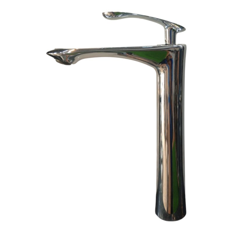 Long Basin Faucet in Shiny Chrome Stainless Steel | Hot and Cold Mixer