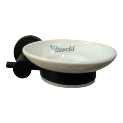 Wesda Soap Holder Stainless Steel with Ceramic Plate in Matt Black