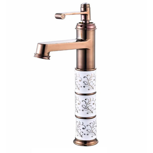Bathroom Wash Basin Faucet in Rose Gold | Hot and Cold Mixer