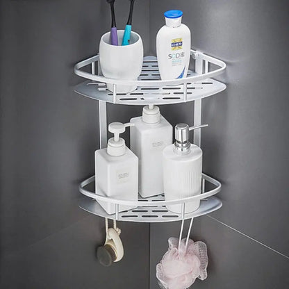 Bathroom Shower Caddy Corner In Silver | Aluminum | Rust Proof