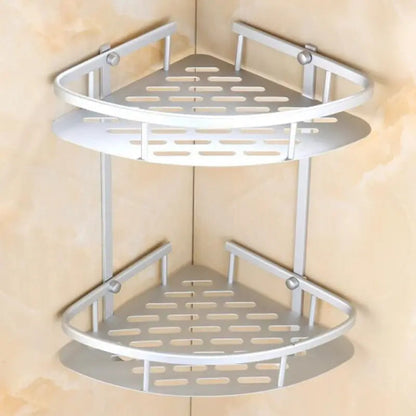 Bathroom Shower Caddy Corner In Silver | Aluminum | Rust Proof