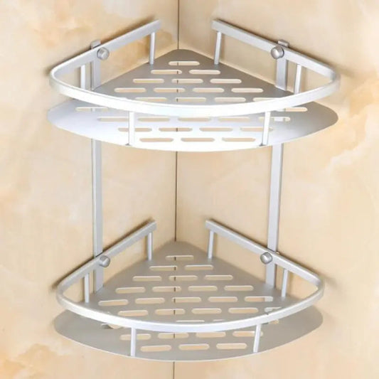 Bathroom Shower Caddy Corner In Silver | Aluminum | Rust Proof