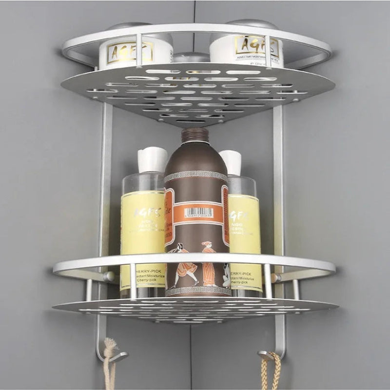 Bathroom Shower Caddy Corner In Silver | Aluminum | Rust Proof