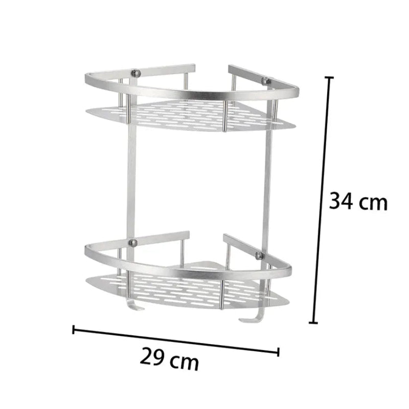 Bathroom Shower Caddy Corner In Silver | Aluminum | Rust Proof