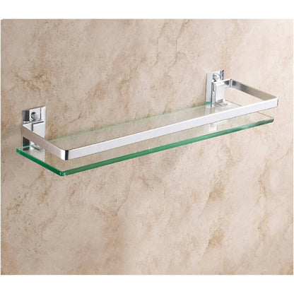 Glass Bathroom Shelf in Stainless Steel | Chrome Finish | Rust Resistant