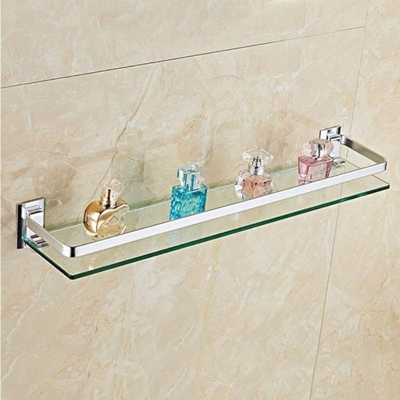 Glass Bathroom Shelf in Stainless Steel | Chrome Finish | Rust Resistant